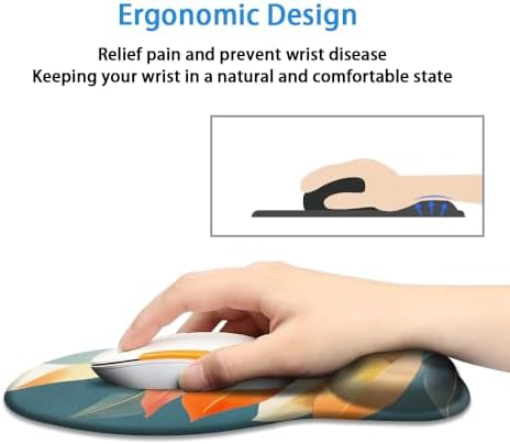 Ergonomic Mouse Pad with Wrist Rest,Comfortable Computer Gel Mouse Pad Wrist Support for Laptop,Pain Relief Mousepad with Non-Slip PU Base Aesthetic Design