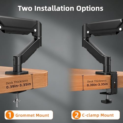 Heavy Duty Single Monitor Arm Desk Mount Gas Spring for 17-32 Inch Screens