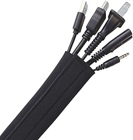 Wrap-It Storage Hook and Loop Cable Sleeve, Black, 120"
