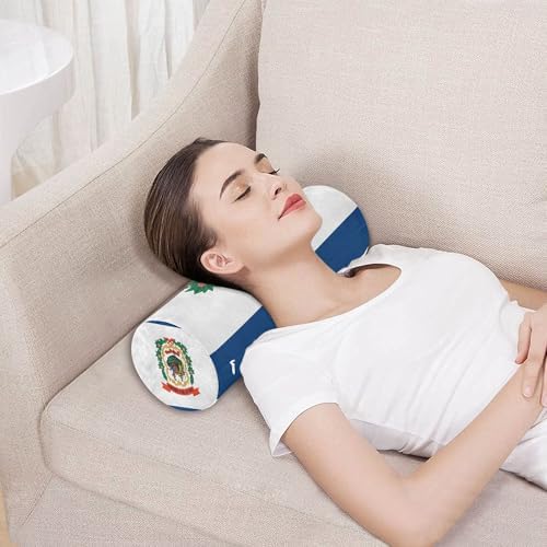 Bolster Pillow for Legs Massage Table Decorative Neck Roll Pillow Case Decorative Round Pillow Roller Pillow for Neck Hip Support Pillow West Virginia State Flag Wv