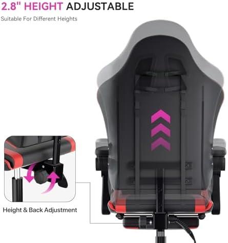 Gaming Chair, Racing Style Computer Gamer Chair, Red