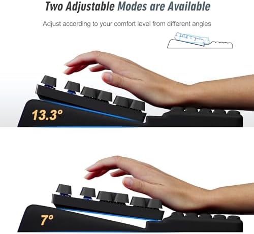 Computer Keyboard Stand with Wrist Rest,Ergonomic Tilted Keyboard Holder,Keyboard Tray Support Relieve Pain & Fatigue(Black)