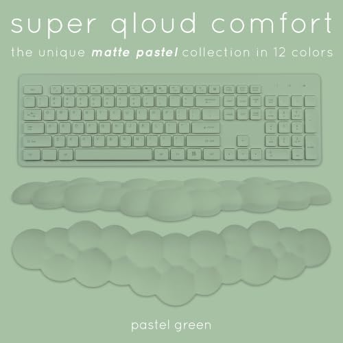 Green Cloud Keyboard Wrist Rest – Create-ables Qloud Green Wrist Rest for Computer Keyboard and Mouse, Ergonomic Memory Foam Wrist Pad with Non-Slip Base, Includes Cloud Mouse Pad