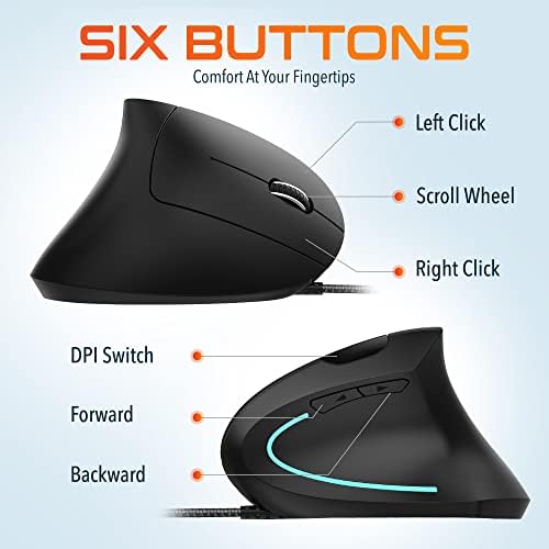 Delton S12 Ergonomic Vertical Wired Mouse
