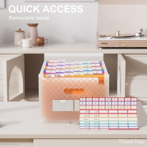 ThinkTex 26 Pockets Expanding File Folders, Accordion File Organizer