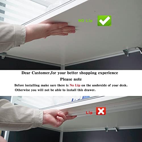 Under Desk Drawer Storage Organizer - 2 Pack (Large and Small) Black - (Please Note - Drawer Size/No Lip Under Desktop) - 2 Installation Methods (Screw or Adhesive)