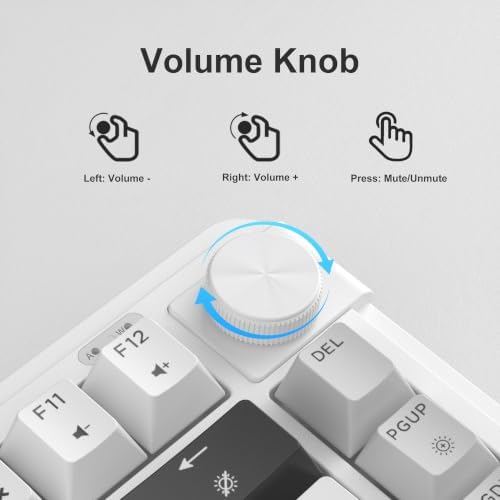 MageGee 80% Gaming Keyboard, RGB Backlit Wired Mechanical Feel Keyboard with Volume Knob, 80 Keys Compact USB Keyboard, 19-Key Rollover, Multimedia Keys for PC, Computer, Laptop, Windows