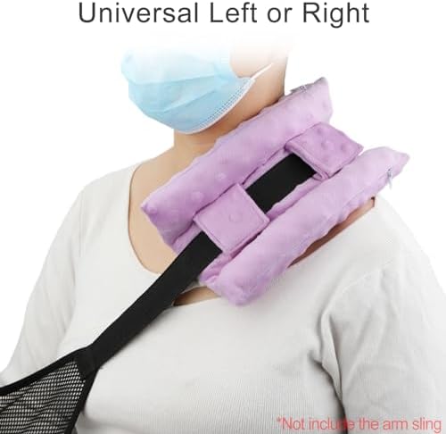 Upgrade Neck Pad Strap Cushion Pillow for Arm Sling Comfort Shoulder Support Pad Rotator Cuff Replacemet Surgery Elbow Brace Carry Padded Cover Broken Wrist Hand Injury Cast, Minky Dot Lavender