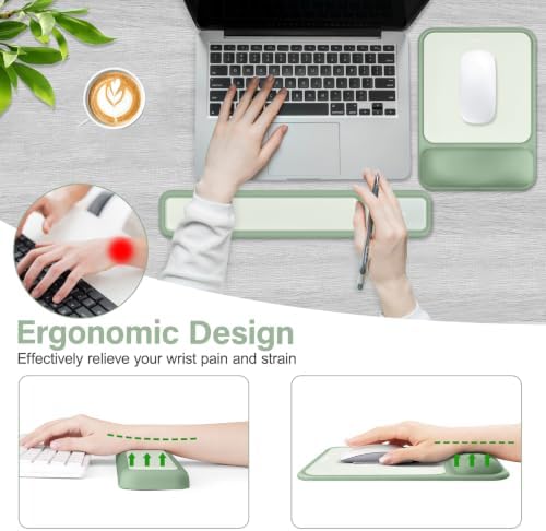 MOSISO Color Scheme Wrist Rest Support for Mouse Pad&Keyboard Set