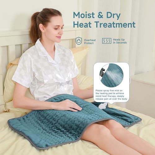 Heating Pad for Mom Christma s Birthday Gifts, 17"x33" Large Heating Pads for Back Pain Period Cramps Relief & Relax, Moist/Dry Heat Pad 6 Heat Levels, 4 Timer Auto Shut Off