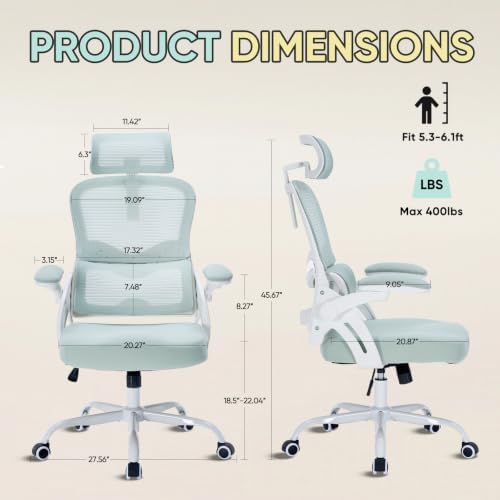 Ergonomic Office Chair 400 lbs Mesh Desk Chair with Headrest