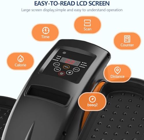 Under Desk Elliptical Machine for Senior Mini Elliptical Leg Exerciser with Remote Quiet Portable Electric Seated Foot Pedal Exerciser for Home Office