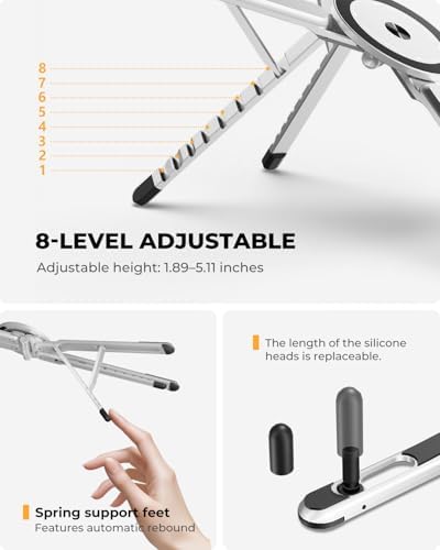 SupeDesk Adjustable Laptop Stand, 3-in-1 Magnetic Stand for Laptop & Tablet