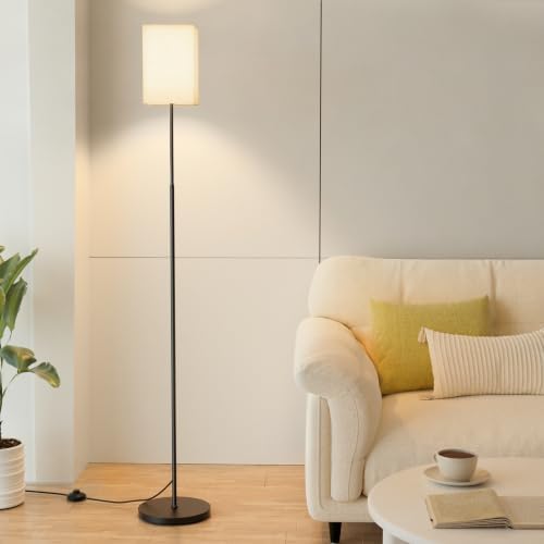 SIBRILLE 63.8" Square Floor Lamp with White Fabric Shade