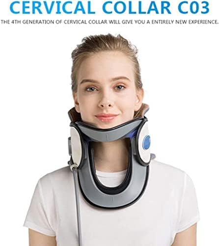 Neck Traction Device, Neck Stretcher for Neck and Shoulder Pain Relief Neck Care Recover Tool Cervical Traction Device for Adults Students (Color : White)