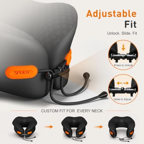 Premium Travel Pillow for Airplanes, Ergonomic Neck Pillow for Long Flights