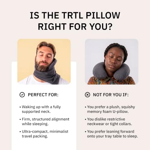 Trtl Pillow - Scientifically Proven Neck Support Travel Pillow for Airplanes - Lightweight and Machine Washable - Ergonomic Design for Traveling on Cars and Trains - Red