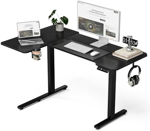 Acrolix L Shaped Electric Standing Desk,51x31.5 Reversible,Black
