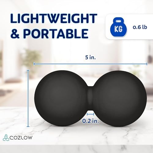 COZLOW Peanut Massage Ball - Deep Tissue Therapy, Pain Relief - Black