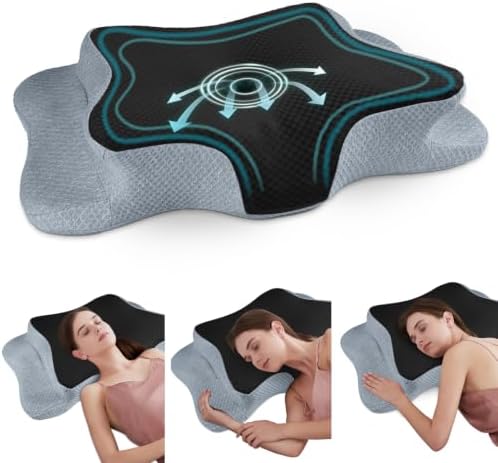 CHxxy Cervical Neck Pillow for Pain Relief Sleeping, Memory Foam Pillows