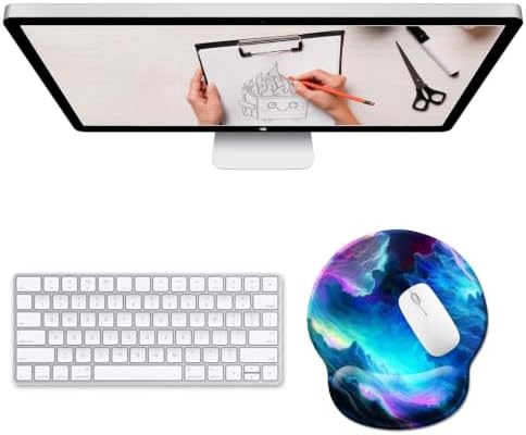 Hancynir Galaxy Ergonomic Gel Mouse Pad with Wrist Support Offce Desk Decor