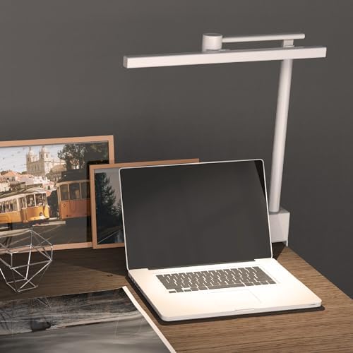 ArchDesk 15.75’ Desk Lamp: Dim, Warm~Cool White Adjustable, Anti-Glare, Sensor, 10W LED, Eye Protection, Foldable, Clamp, Perfect for Painting, Design, Work, Study, Reading (White)