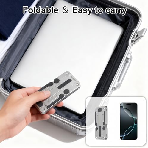 Laptop Stand for Desk, Ergonomic Portable Laptop Stand, Riser Holder Notebook Stands, Foldable Aluminum Computer Stand with Air, Pro, More 10-16” Laptops, Tablets, Phone