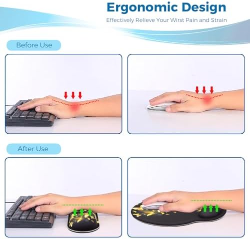 Mouse Pad and Keyboard Wrist Rest Support,Ergonomic Mouse Pad Set