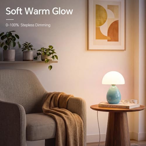 Dawnwake Mushroom Lamp Table Lamp for Bedroom-Small Desk Table Lamps,Blue