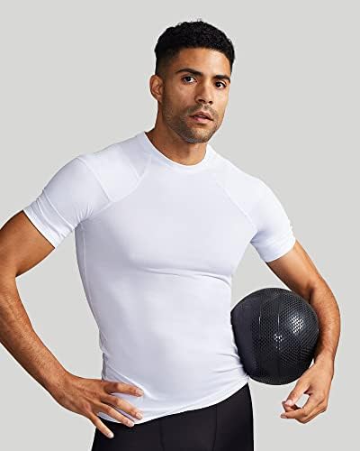 Tommie Copper Shoulder Support Shirt for Men, Posture Corrector Compression Shirt with UPF 50 Sun Protection