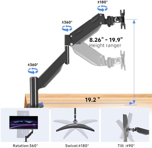 Pholiten Heavy Duty Monitor Arm for up to 49 inches