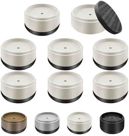 Furniture Risers Bed Risers Heavy Duty 1 inch, 2 inch, 3 inch, 4 inch Round Adjustable Bed Lifts Riser for Desk Legs Table Couch Sofa Chair Refrigerator Washing Machine (1 Inch, White, 8 Pack)