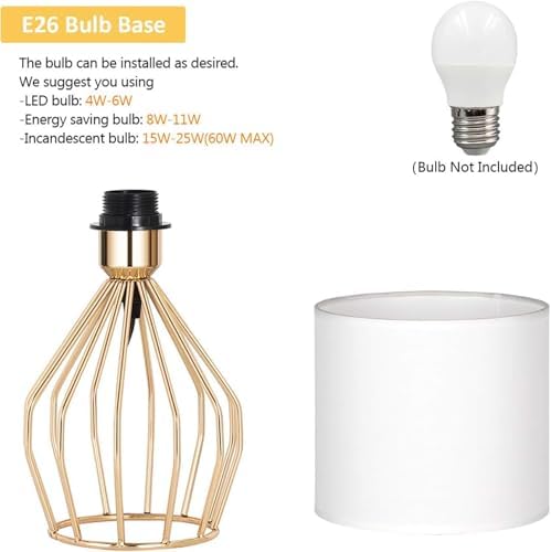 HAITRAL Gold Table Lamp - Modern Style Desk Lamp,13.8Inch,E26 Base