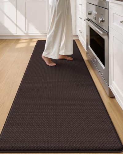 Color&Geometry Wide Kitchen Floor Mat 24x94 Anti Fatigue Easy Clean, Brown