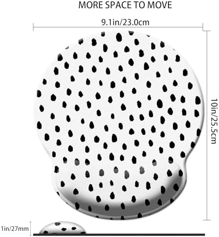 Mouse Pad Wrist Support,Ergonomic Mouse Pad with Wrist Rest,Comfortable Mousepad with Smooth Wrist Rest,Pain Relief Mouse Pads for Non-Slip Base,Computer,Laptop,Office & Home(Black Spots)