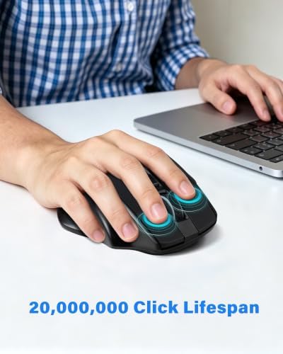 E-YOOSO Ergonomic Bluetooth & Wireless Mouse for Laptop/Computer, 4800 DPI