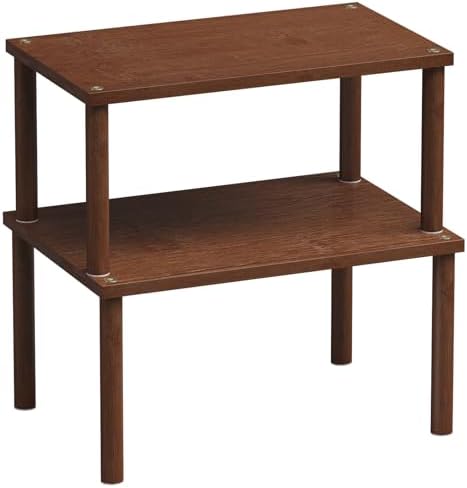 VERTORGAN 2 Pack Cabinet Organizer Shelf,Bamboo Countertop(Medium,Brown)