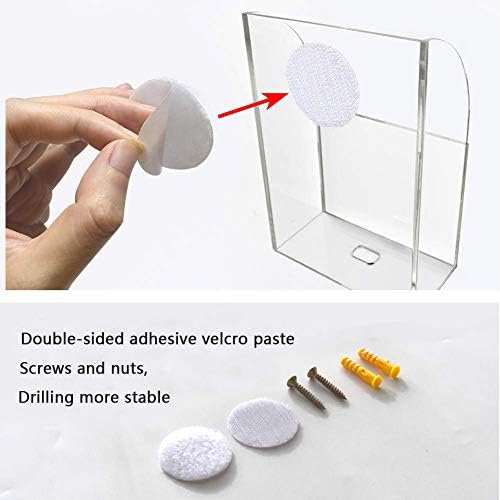 VANCORE Clear Wall Mounted Charging Station - Smart Phone & TV Remote Control Holder (1 Hole)