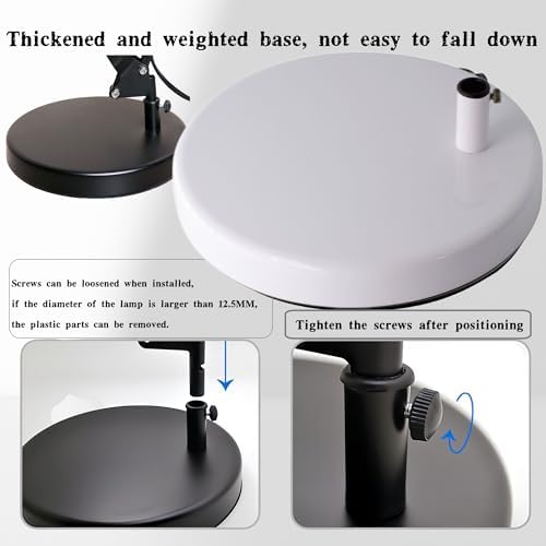 Desk Lamp Base: Round inches Mounting Stand for Desk Lamps,Magnifying Glass with Light,Mic Arm Desk Mount,Swing Arm Desk Lamp,for Home Office,Compatible for lk-1 cl-2 (Silver)