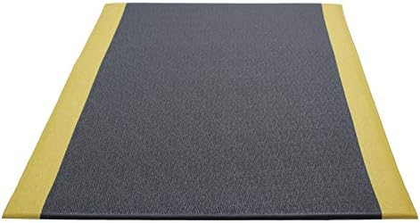 Guardian 240276001BY Soft Step Anti-Fatigue Floor Mat, Vinyl, 27"x 60", Black with Yellow Stripe