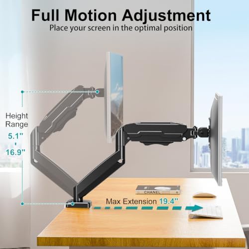 Single Monitor Mount, Fully Adjustable Monitor Arm Fits Max 32" Screen