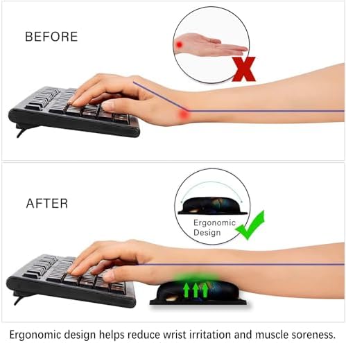ARTSO Ergonomic Mouse Pad with Wrist Rest, Comfortable Keyboard Wrist Rest, Memory Foam Mousepad for Computer Keyboard, Mouse Pad Set for Easy Typing, Pain Relief, Night Butterfly