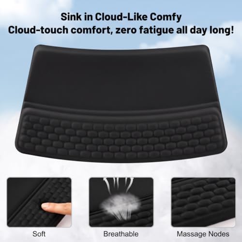 Keyboard Stand with Wrist Rest，Ergonomic Keyboard Riser Holder Lifter Tray