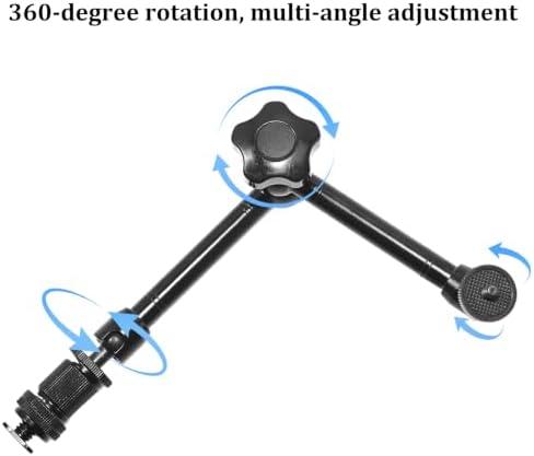 11" Magic Arm Clamp Mount, Camera Monitor Holder with Cold Shoe