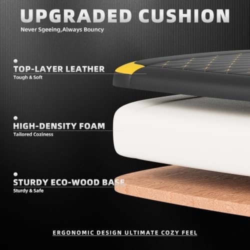 Ergonomic Gaming Chair with Footrest & Massage Lumbar Pillow, Height Adjustable 360° Swivel Computer Chair, Linked Armrest & Headrest for Office Gaming (Black Yellow)
