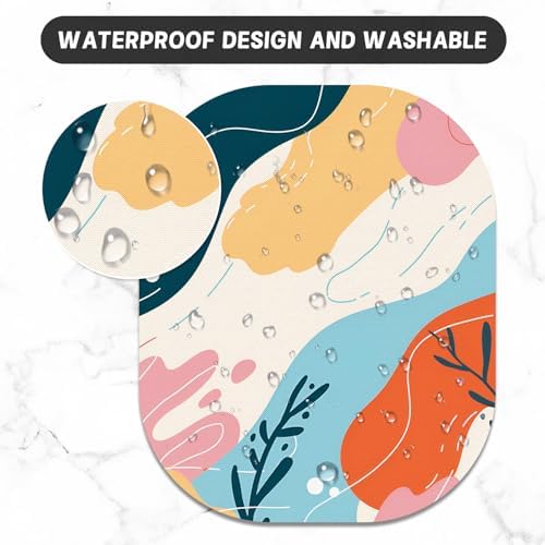 Small Mouse Pad, 6 x 7 Inch, Oval Mini Mouse Pad with Non-Slip Rubber Base for Laptop Wireless Mouse Keyboard Tray Mousepad, Abstract Figure