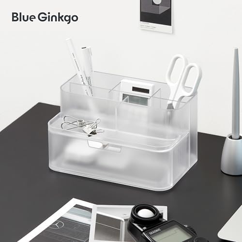 BLUE GINKGO Compact Desk Organizer, Transperent, Made in Korea