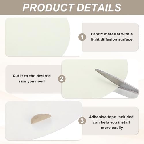 MECCANIXITY 3.1" Round Lampshade Diffuser, Anti-glare Lamp Shade Diffuser Fabric Lamp Cover for Desk Table Light Downlight Spotlight, Warm White 2pcs