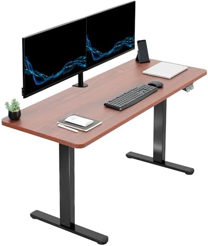 VIVO Dark Walnut 60 x 24 in Standing Desk, DESK-KIT-B06D