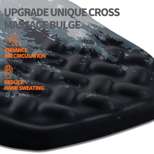 Ergonomic Slope Mouse Pad Wrist Support, Wrist Rest Mousepad for Carpal Tunnel Pain Relief with Massage Bulge and Slow Rebound Memory Foam (12x8 inch, Forest)